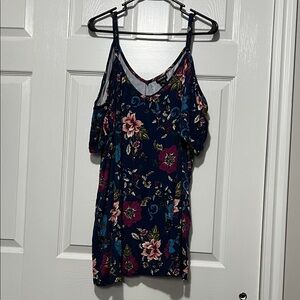 Torrid Navy Floral Cold Shoulder Top